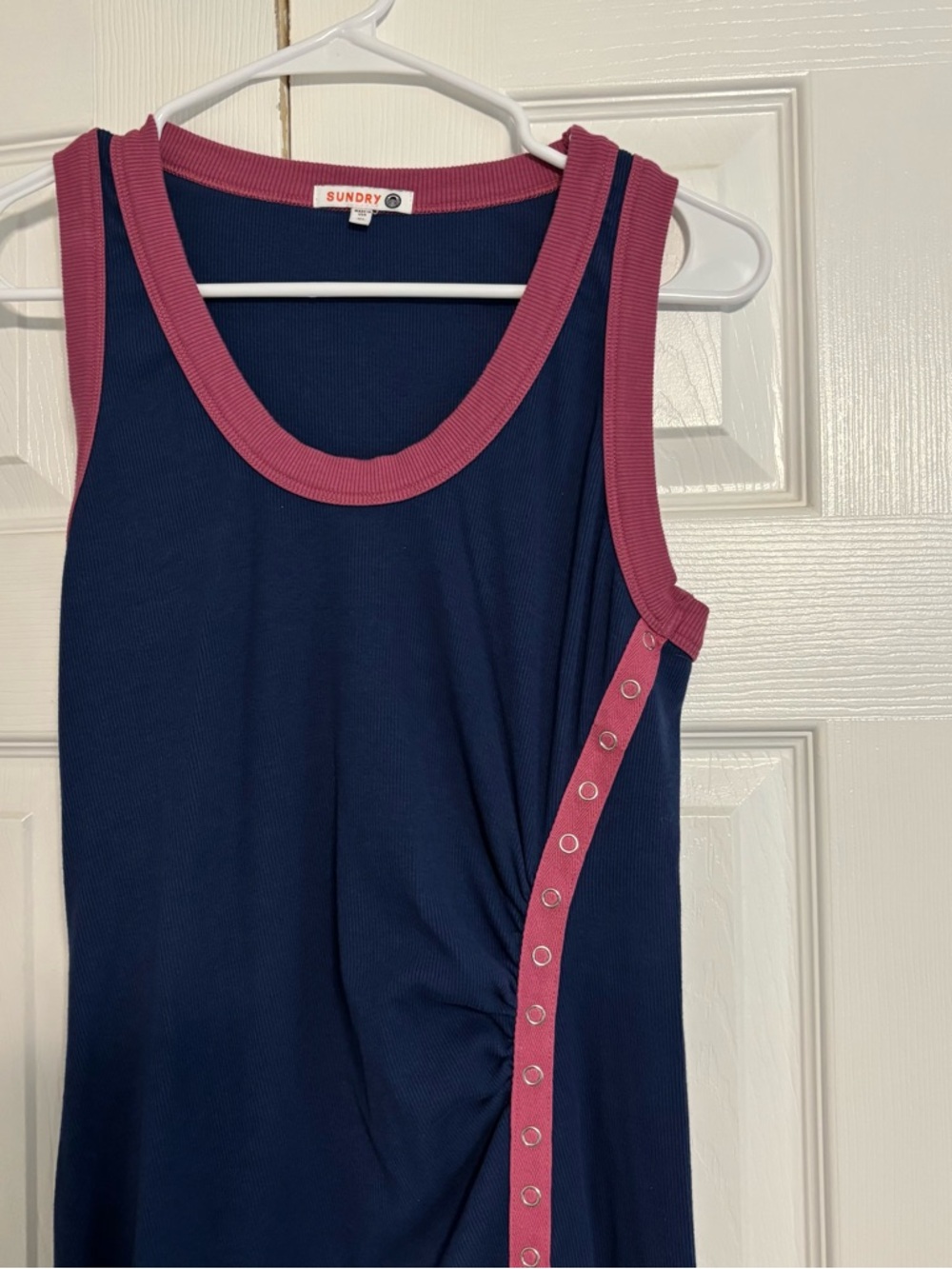 Anthropologie Sundry Sleeveless Ribbed Mini Dress - Picture 3 of 6